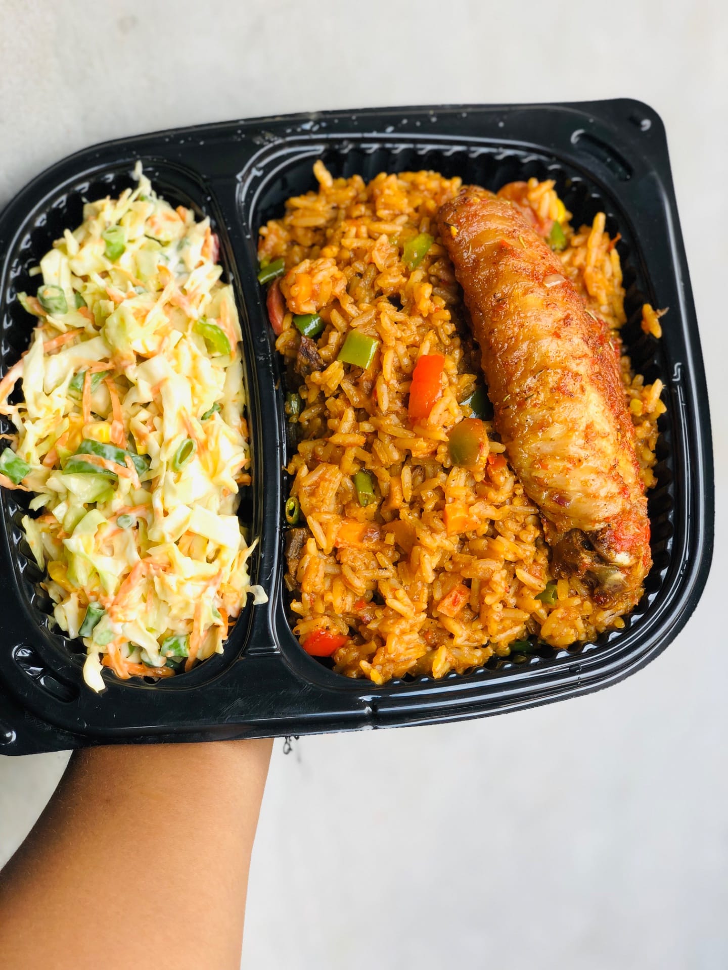 Smokey Jellof rice,turkey and salad