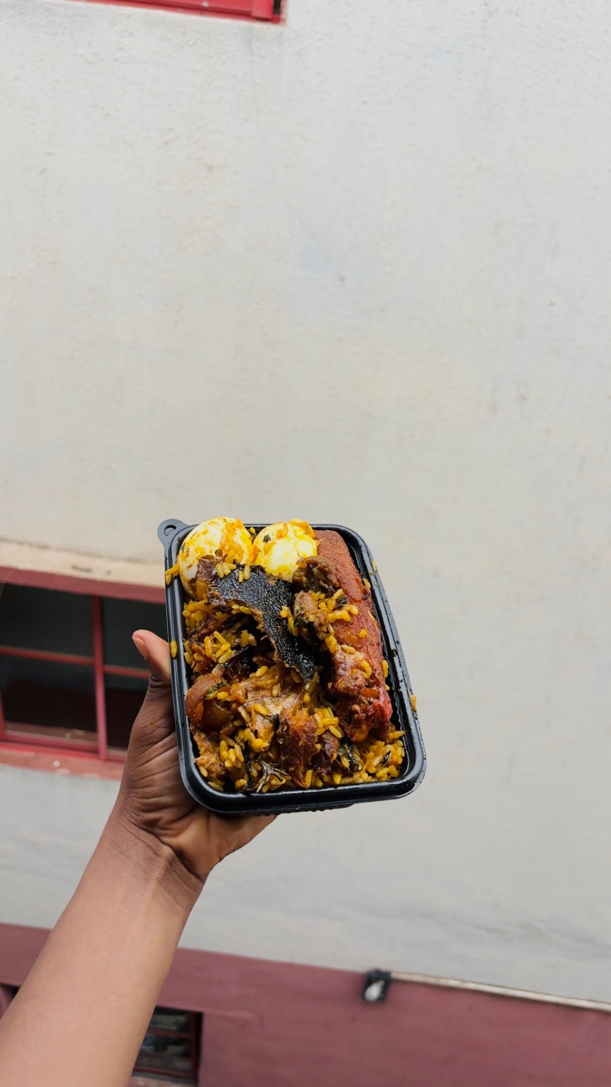 Loaded native Rice with turkey and eggs